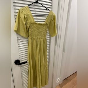 Charlie Holiday lime green smocked dress